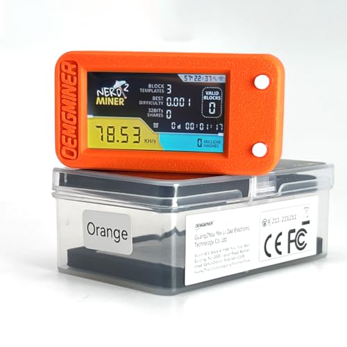 NerdMiner V2 Pro 78KH/s T-Display S3 Bitcoin Solo Lottery Miner Win 3.125 BTC con bajo consumo de energía, conexión WiFi y alimentación USB-C (NerdMiner V2 Pro-Orange)