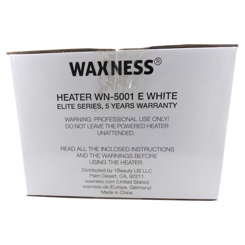 Image of Waxness Professional Wax Warmer WN-5001 White Elite-Series 1 lb (454 g) with Silicone Liner, Hard Wax & Soft Wax Tins,150W, 2-Year Warranty
