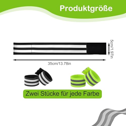 EVTHUR Hosenklammer Fahrrad Elastisch Fahrrad Reflektierende Bänder Elastisch Reflektorband Für Fahrrad… – Ansicht 2