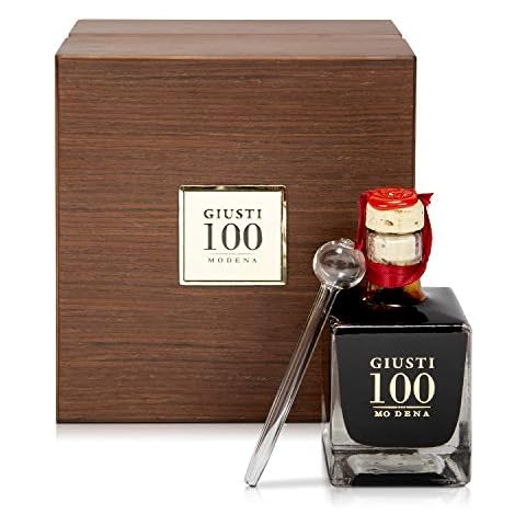 Giusti 100 Exclusive Reserve - Flask in Wooden Gift Box Imported from Modena, Italy - 100ml Cover