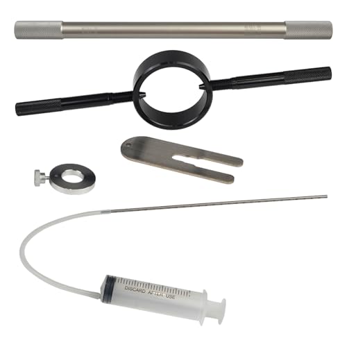 Image of Motorcycle Fork Service Tool Kit, 6pcs Fork oil level tool adds or removes oils from engines and Damper Rod Bleed Tool, Fork oil level tool ideal for injecting, and draining fluid, oil, and water.