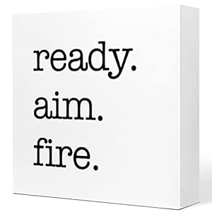 Ready Aim Fire Wooden Block Sign Desk Decor,Funny Bathroom Quotes Wood Plaque Sign Desk Decorations for Farmhouse Home Office Toilet Restroom Bathroom Wash Laundry Shelf Table Decor Ready Aim Fire Wooden Block Sign Desk DecorFunny Bathroom Quotes Wood Plaque Sign Desk Decorations for Farmhouse Home Office Toilet Restroom Bathroom Wash Laundry Shelf Table Decor