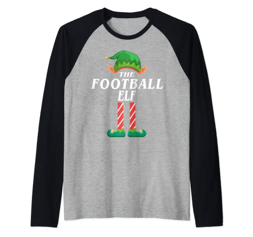 Football elf christmas pajamas for family matching sets elf Camiseta Manga Raglan