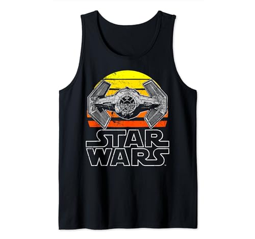 Débardeur Star Wars TIE Fighter imprimé vintage Sunset décontracté