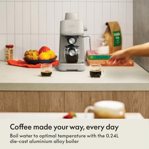 BELLA Steam Espresso Maker with Microfoam Wand, Removable Drip Tray & Dishwasher Safe Glass Carafe & Portafilters, Reusable 4 Cup Filter, Overheating & Overpressure Safety Features, 3.5 Bar, Oatmilk - Image 6