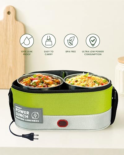 Image of Ecoline Q4, Electric Lunch Box,Capacity 1400ml (Green)