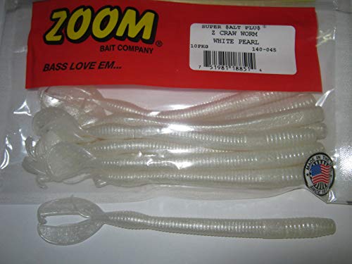 Z Craw Worm Zoom 140045 leurre souple de 17,1 cm blanc perle pour carnassier