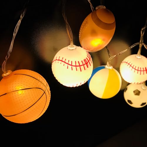 Guirlande lumineuse de football 2m pour illuminer une chambre sombre sans prise murale