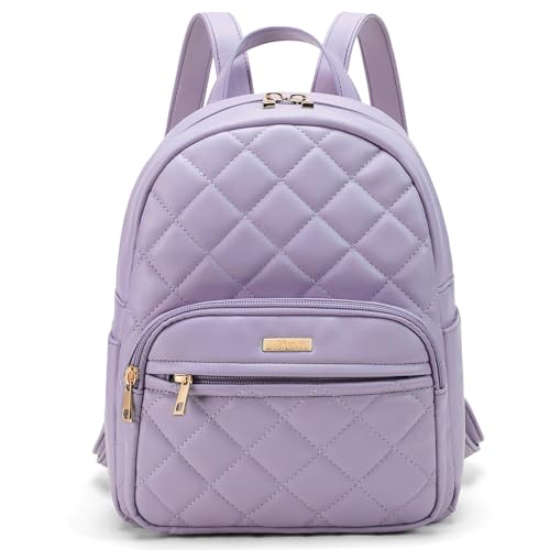 Marvolia Mini Backpack for Women - Vegan Leather Small Fashion Purse for Travel Work Shopping - Purple
