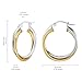 Hoops & Loops Yellow Gold Flash Sterling Silver Two-Tone Intertwining Square-Tube Polished Hoop Earrings, 20mm