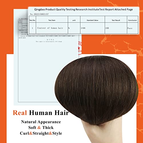 Image of Full Shine Tape in Hair Extensions Human Hair Color Dark Brown Tape Hair Extensions Real Human Hair 14Inch Skin Weft Tape in Extensions 20pcs 50Gram Silky Straight Hair Extensions Tape in