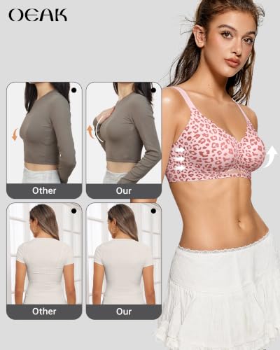 Image of OEAK Womens Wireless Jelly Bra Push Up Full Coverage Comfortable Lift Bras