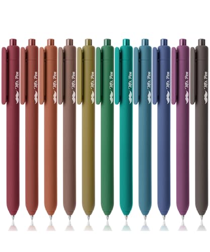 Mr. Pen- Retractable Gel Pens for Journaling, 11 Pack, Dark Vintage Color Inks, Fast Dry, Colorful & Soft grip Barrels, Smooth Writing, 0.7mm Fine Point Aesthetic Pens