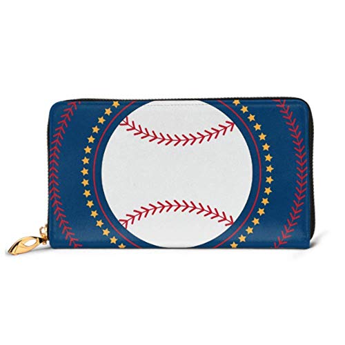 Preisvergleich Produktbild JHGFG Mode Handtasche Reißverschluss Brieftasche Baseball Icon Flache Baseball Telefon Kupplung Geldbörse Abendkupplung Blockieren Leder Brieftasche Multi Card Organizer