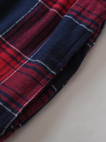 Latuza Men's Long Sleeve V-Neck Jersey Shirt Flannel Pants Pajama Lounge Set4