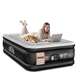 Airefina Colchón Hinchable, Colchon Inflable con Bomba Integrada, se Infla en 3 Minutos, Superficie Acolchada Cama Hinchable, Invitados o Uso en Casa-99 x 190 x 46 cm, Cama Individual