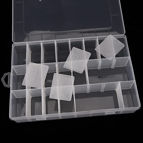 Houstawax 2 PACK 24 GRID BOXES Pack 24 Grids Plastic Organizer Box Container Craft Storage Box Compartment Box With Adjustable Dividers thumb #2