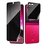 PUKMCX [1 Set] for Motorola Razr+ / Plus (2023) Matte Privacy Screen Protector, 1 Pack Internal Film + 1 Pack Outer Film, Anti-Spy, Anti-Scratch, Case Friendly