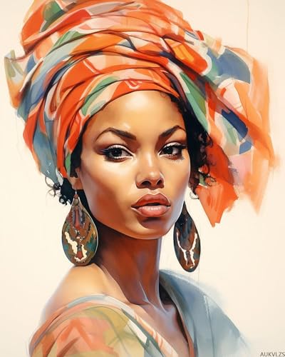 AUKVLZS Paint by Numbers Africa for Adults, Acrylic Oil Painting by Numbers Kits for Beginner with Paintbrushes Brushes Art Crafts Canvas for Home Decor 16x20 inch / 40x50 cm