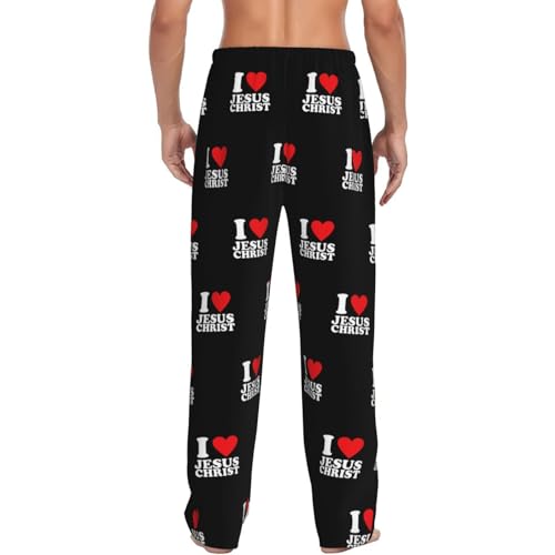 I Love Jesus Christ Men's pajama pants Large3