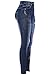 KMystic Women's Denim Print Fake Jeans Leggings (Blue Heart)