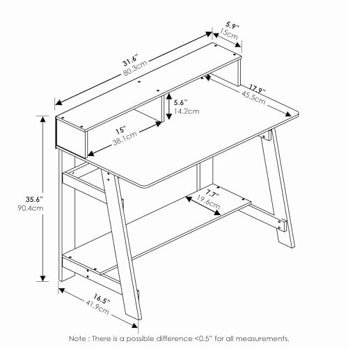 Furinno Simplistic 31-Inch Compact Computer Desk, Black Espresso - image 5