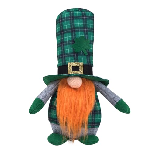 Decoración del día de San Patricio, muñeca de festival de hojas verdes para mujeres y niños, adornos para el hogar, cocina, oficina, cafetería, decoración de fiesta