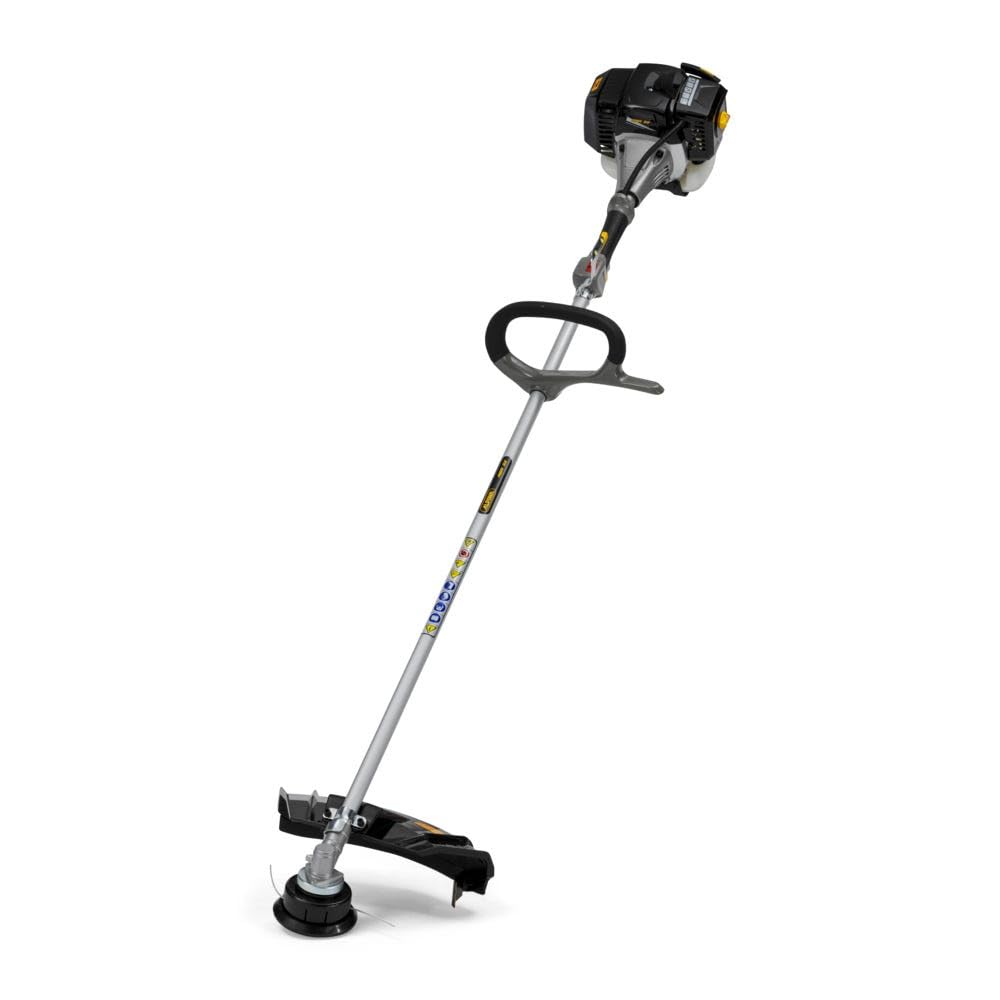 Alpina Desbrozadora de Gasolina ABR 32. Motor Dos Tiempos de 32.6 CC. 900 W. Ancho de Corte 43 cm. Cabezal de Doble línea de Nailon y Cuchilla de 3 Dientes. Correa incluida