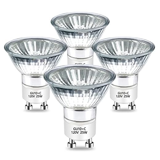 Halogen Bulb 25 Watt GU10 120V NP5 Replacement Bulb for Candle Warmer, Scent Wax Burner, Fragrance Melt, Warming Bulb JDR Dimmable, Warm White 2700K,Pack of 4