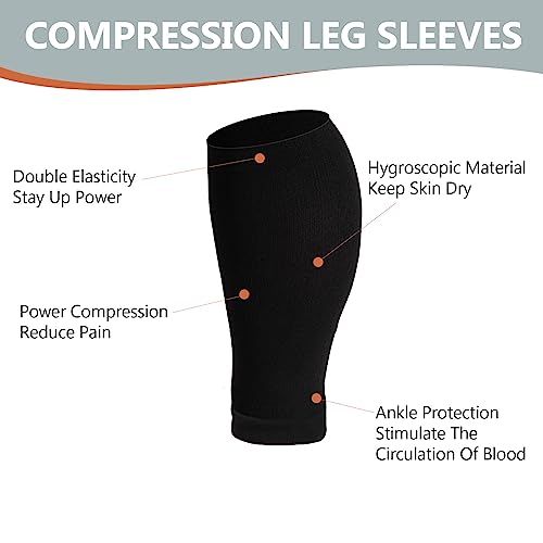 Plus Size Compression Leg Sleeves for Women& Men 15-20mmHg Wide Calf Knee High Leg Sleeves4