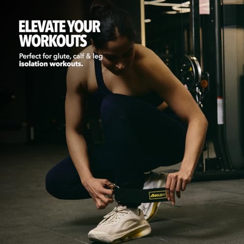 Image of Boldfit Ankle Straps For Gym With Metal D-rings Unisex Ankle Strap For Cable Machine Exercise Padded Ankles Bands For Leg Extensions, Kickback Ankles Gym Accessories For Men Workout 1 Pair Apex Black
