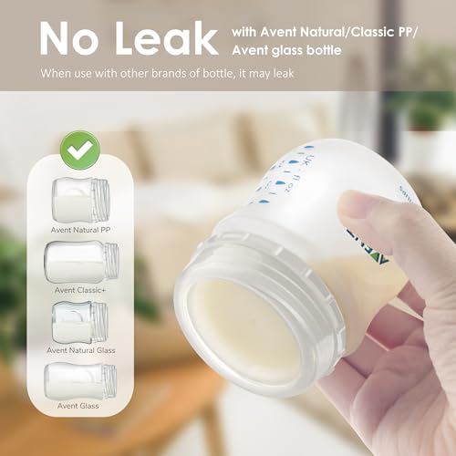 Image of Maymom Travel Bottle Caps, Replacement Bottle Lids Compatible with Philips Avent Natural & Anti-Colic Bottles (PP & Glass) and Selected Maymom Bottles (Transparent)