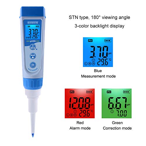 LYTLD Digital PH Meter | PH Tester | High Accuracy 0.01 PH, 180°Viewing Angle, 3-Color Backlight Display, Low Voltage Reminder