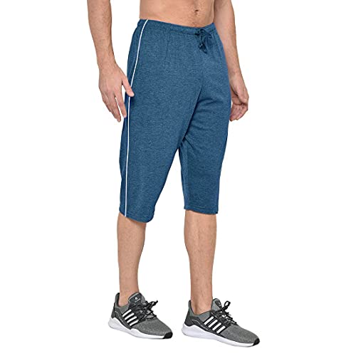 Image of Men's Regular Fit Cotton Three by Fourth, 3 /4th, Man Capri, Capris, Three Quarter, Capri for Men, Printed, Sports Running, Three Quarte, Casual Lounge Short, Nightwear Sleep Shorts, Pack of 2