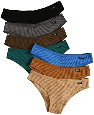 SOLY HUX Women's 7 Piece Briefs Panties Letter Patched Underwear Cheeky Panty Set Multicoloured Letter XL
