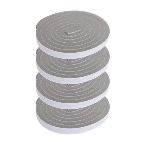 Uonlytech Joint D'étanchéité pour Porte Coulissante et Porte en Verre Blanc, Bande Autocollante Flexible en Mousse Eva, Coupe Facile, Lot de 4 Rouleaux pour Isolation et Anti-collision