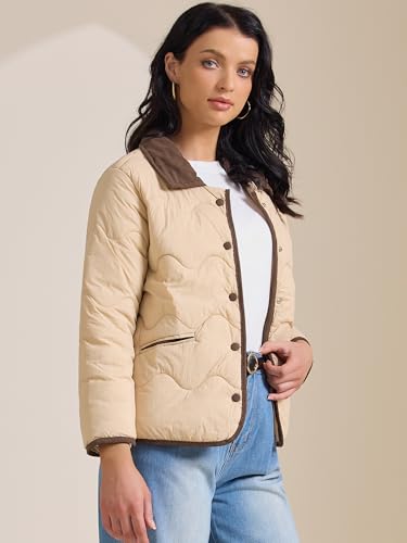Allegra K Women's Casual Long Sleeve Button Down Puffer Jacket Padded Outerwear Coats2