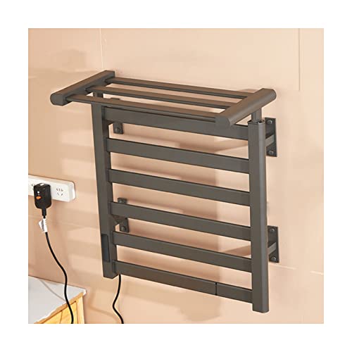 LYMGRZ Calentador de Toallas, toallero calefactado con Estante Superior, Calentador termostático para Secado de Toallas, 190 W, Calentador de Toallas con Control de Temperatura, 530 mm x 590 mm x 2