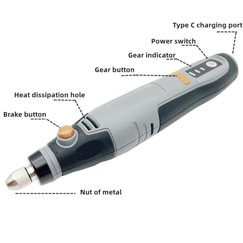3pcs 21000rpm USB Cordless Rotary Tool Mini Drill Engraving Pen Electric USB Mini Wireless Drill with Accessories DIY Set,for Jewelry Making Wood Stone Plastic - Image 4