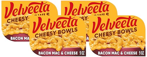 Velveeta Cheesy Bowls, Bacon Mac and Cheese, 9 oz (Pack