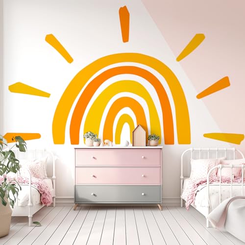 Vinilo decorativo removible arcoíris sol Boho para habitación infantil miniatura 3