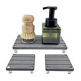 Lot de trois plateaux pour répondre à vos besoins : il est livré avec trois plateaux d'évier pour placer vos plantes, bouteilles, savon pour les mains, et d'autres choses. Le design rectangulaire mesure 21 cm x 10 cm x 1,25 cm, 2 coussinets de 10 cm x 10 cm x 1,25 cm, parfait pour une variété d'utilisations