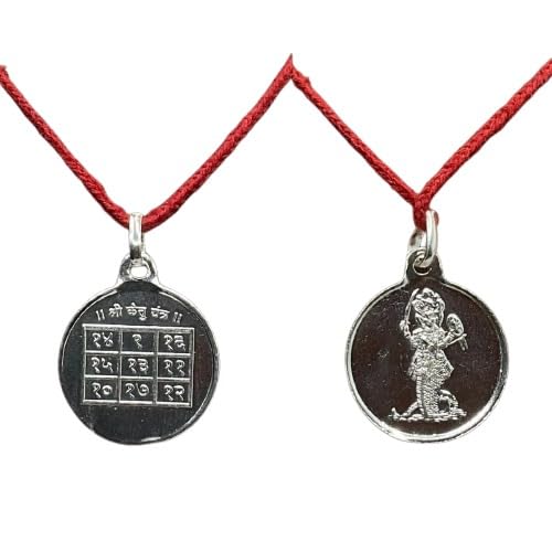 Colgante Ketu Navgraha Yantra en plata pura 999 con acabado artesanal místico