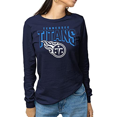 Junk Food Clothing x NFL - Tennessee Titans - Bold Logo - Unisex Adult Long Sleeve T-Shirt for Men and Women - Size Small