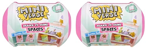 MGA's Miniverse Make It Mini Spaces Furniture (2 Pack), Mystery Surprise Packaging, Mini Collectibles, Replica Food, Replica Plants, Customize, DIY Crafts, Hobby, Collectors, Display, Gifts, 8+