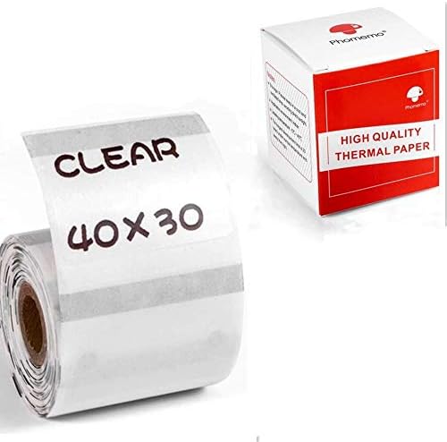 Phomemo Multi-Purpose Clear Self-Adhesive Label for Phomemo M110 M120 M200 M220Label Printer,Phomemo Transparent Paper 1 1/2" X 1 1/8" (40mm x 30mm), 230 Labels/Roll