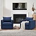 COLAMY Swivel Accent Chair Set of 2, 34 Inches Wide Upholstered Arm Chair with Plump Back Pillow, Modern Sofa Living Room Chair for Bedroom, Corner, Reading Nook-Blue
