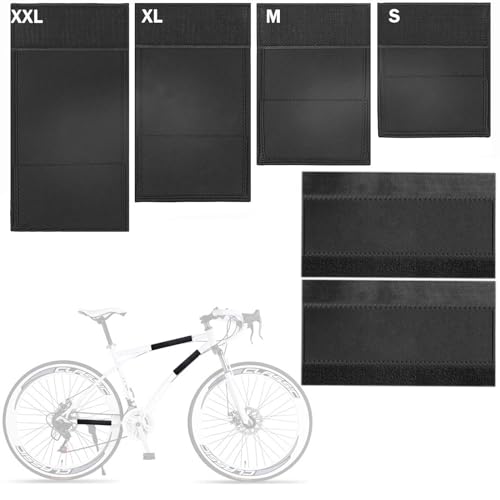 FLEXNOVA 6 Stück Fahrrad Rahmenschutz,Carbon Rahmenschutz Fahrradträger,Fahrrad Rahmenschutz Neopren Klett,Fahrrad Bike Kette Schutz Chain Guard Kettenstrebenschutz