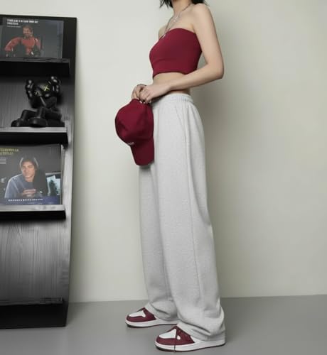 Image of dockstreet Straight Wide fit Long Length Open Bottom Jogger for Women /Trending Multi Pocket Style, Relaxed Casual Pants for Women