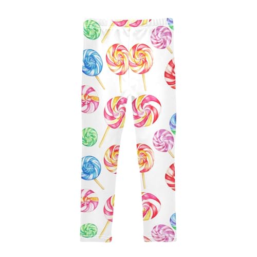 KLL Colorful Sweet Lollipop Candy Little Girls Legging Stretch Full Length Sweatpants Running2